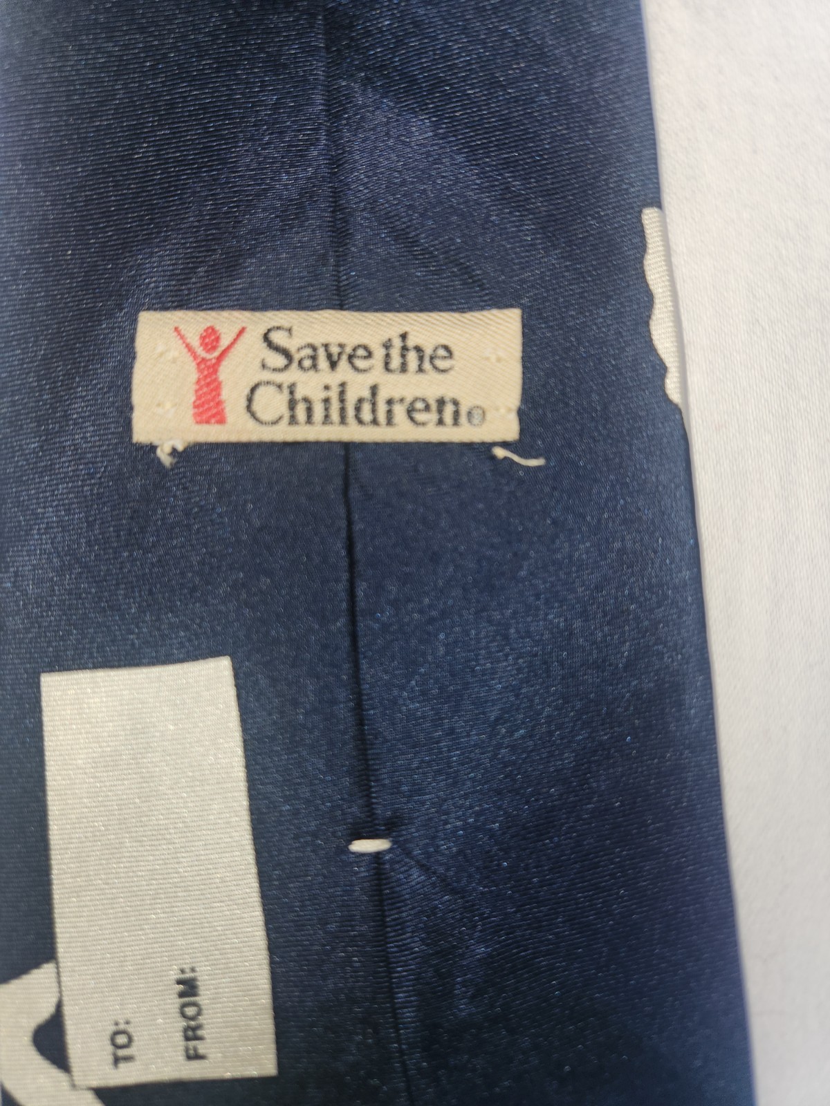 Neck Tie VTG Save the Children 90s Fish Theme 100% Silk