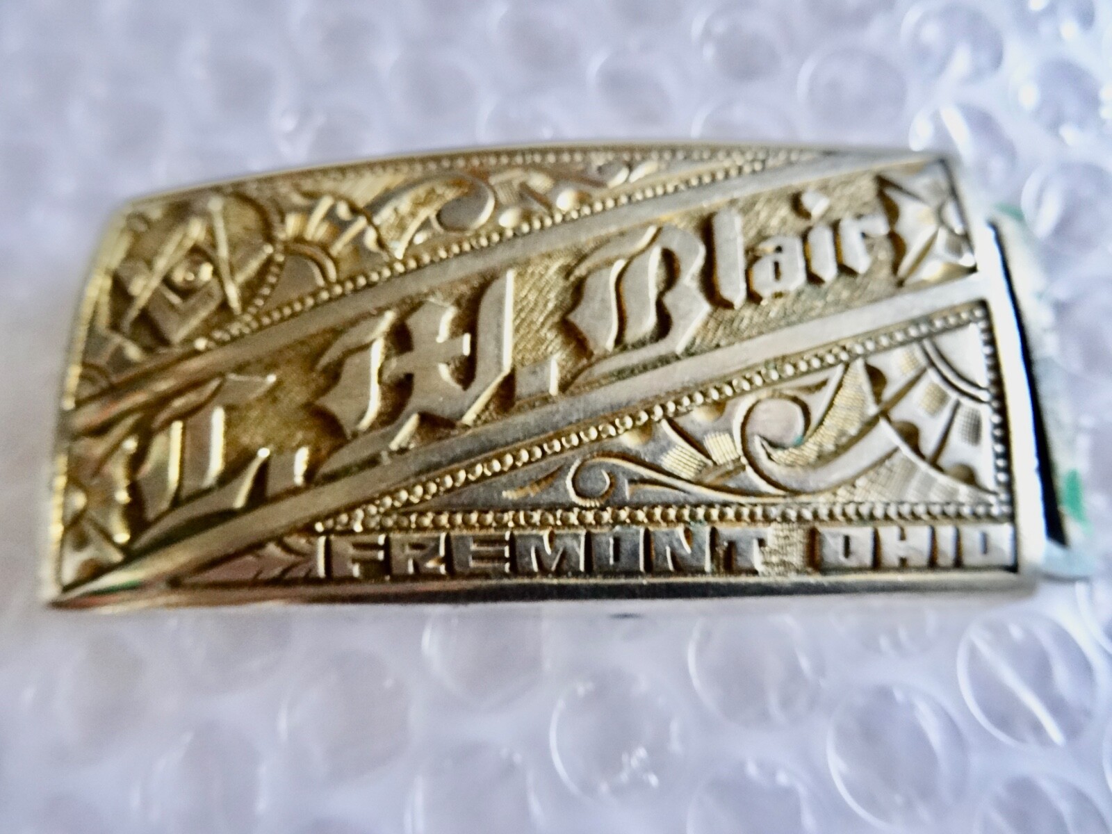 fREEMASONRY BLAIR PERSONALIZED GOLD SILVER TONE BELT BUCKLE PHILIPPINES neocurio