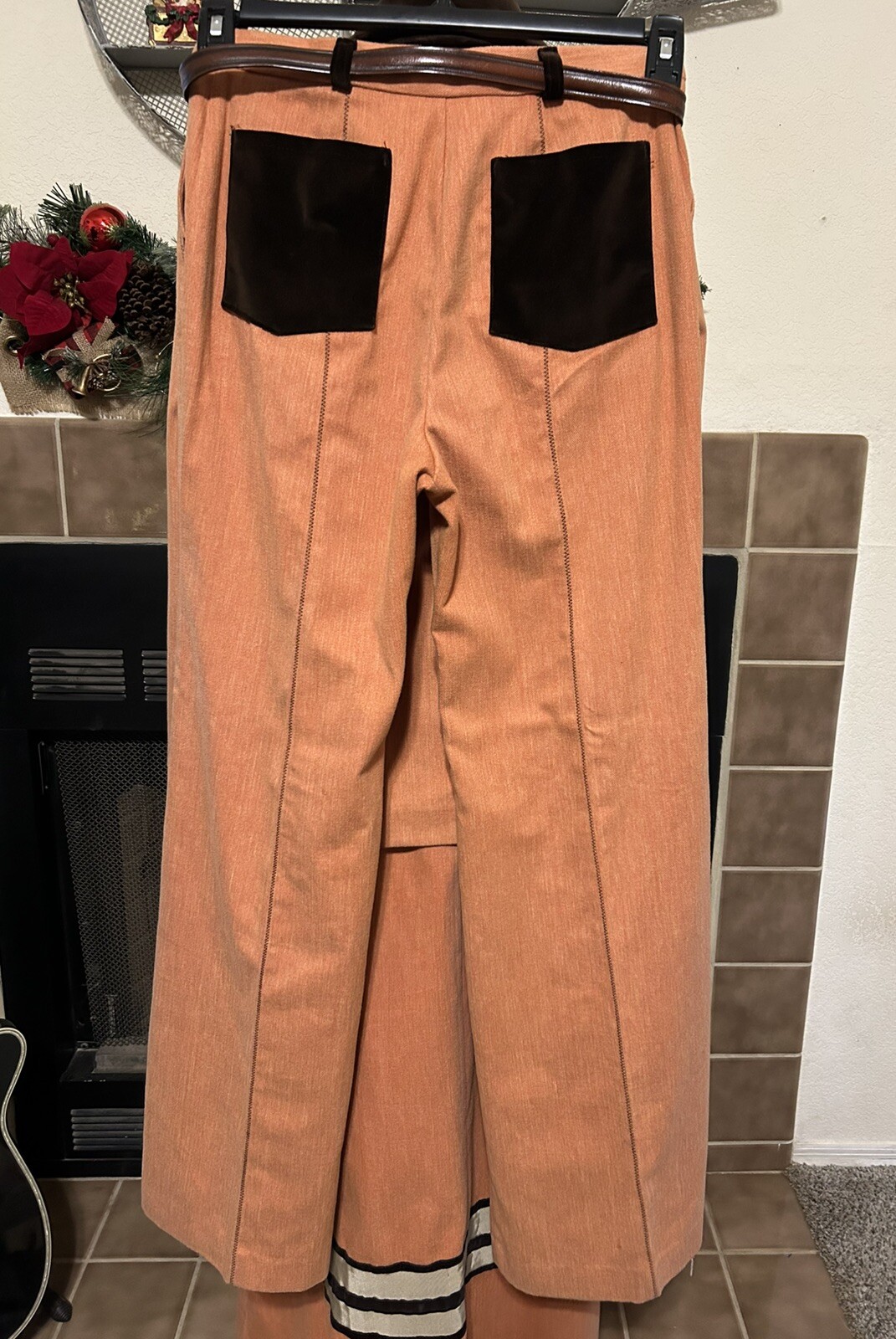 Vintage 70s Modern Juniors Denim Velvet Suit Set Church Wear 3 Piece Pioneer