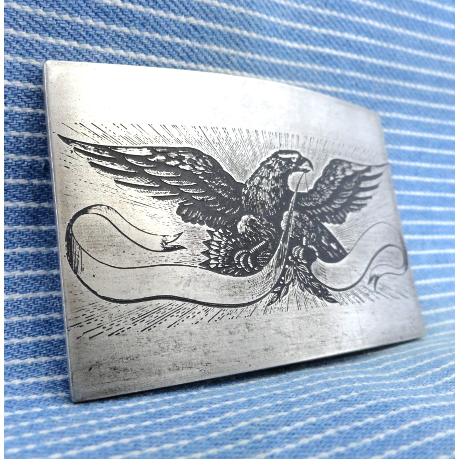 American Patriot Eagle Belt Buckle Freedom Liberty Justice Vtg Artisan .CPA707