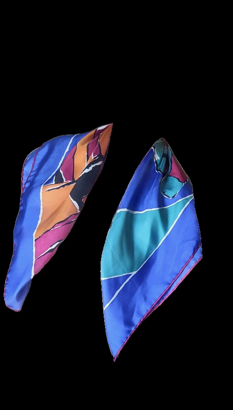 VTG 60s 70s ́ Abstract “Stonehenge” Silk Twill Quality Scarf, English Heritage