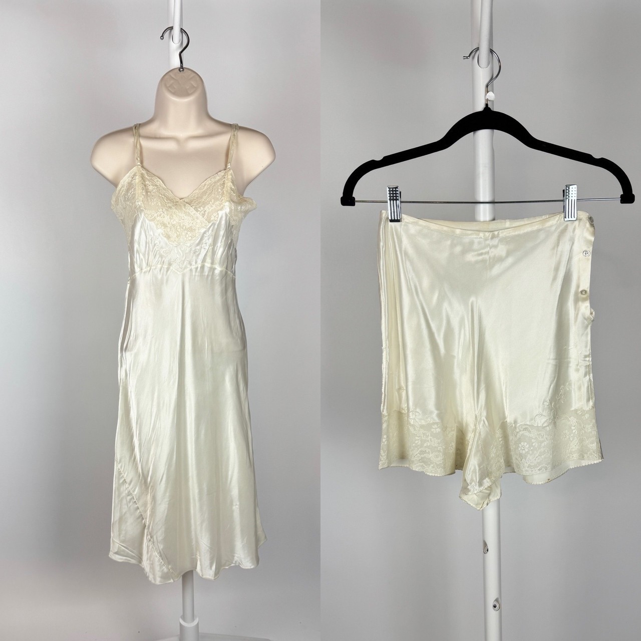 1940s Vintage Bias Cut Slip & Tap Shorts Set