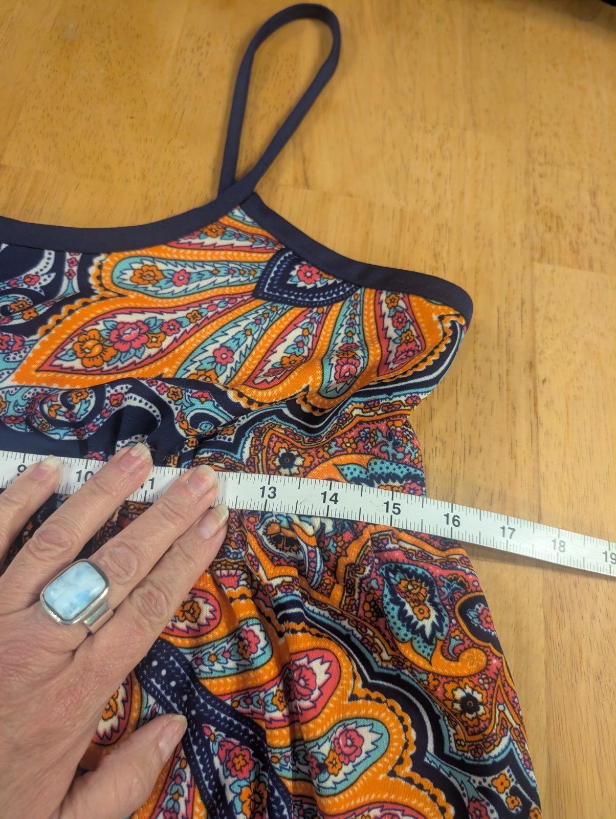 Vintage J Harlan 70s Maxi Dress Empire Waist Size M-L Psychedelic sundress boho
