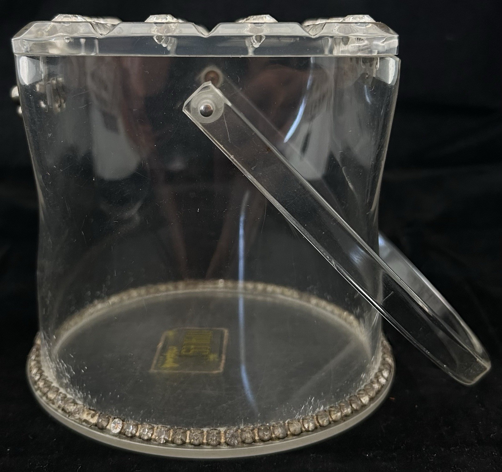 Vintage Myles Original Clear Lucite with Rhinestones Purse CA. 1950s-60s