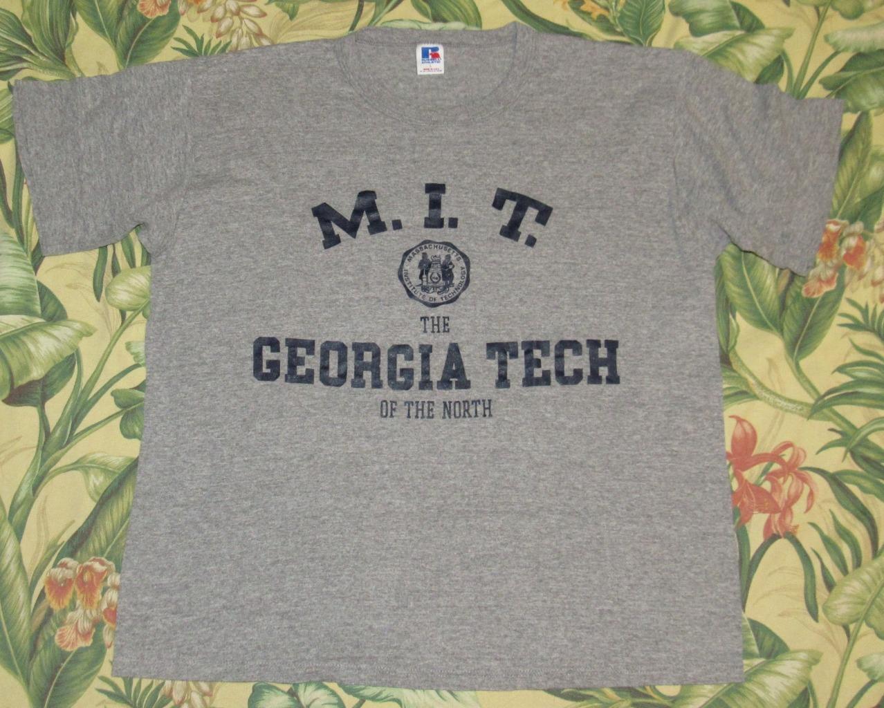 Vtg MIT Russell Athletic Grey Rayon Tri Blend T Shirt M/L