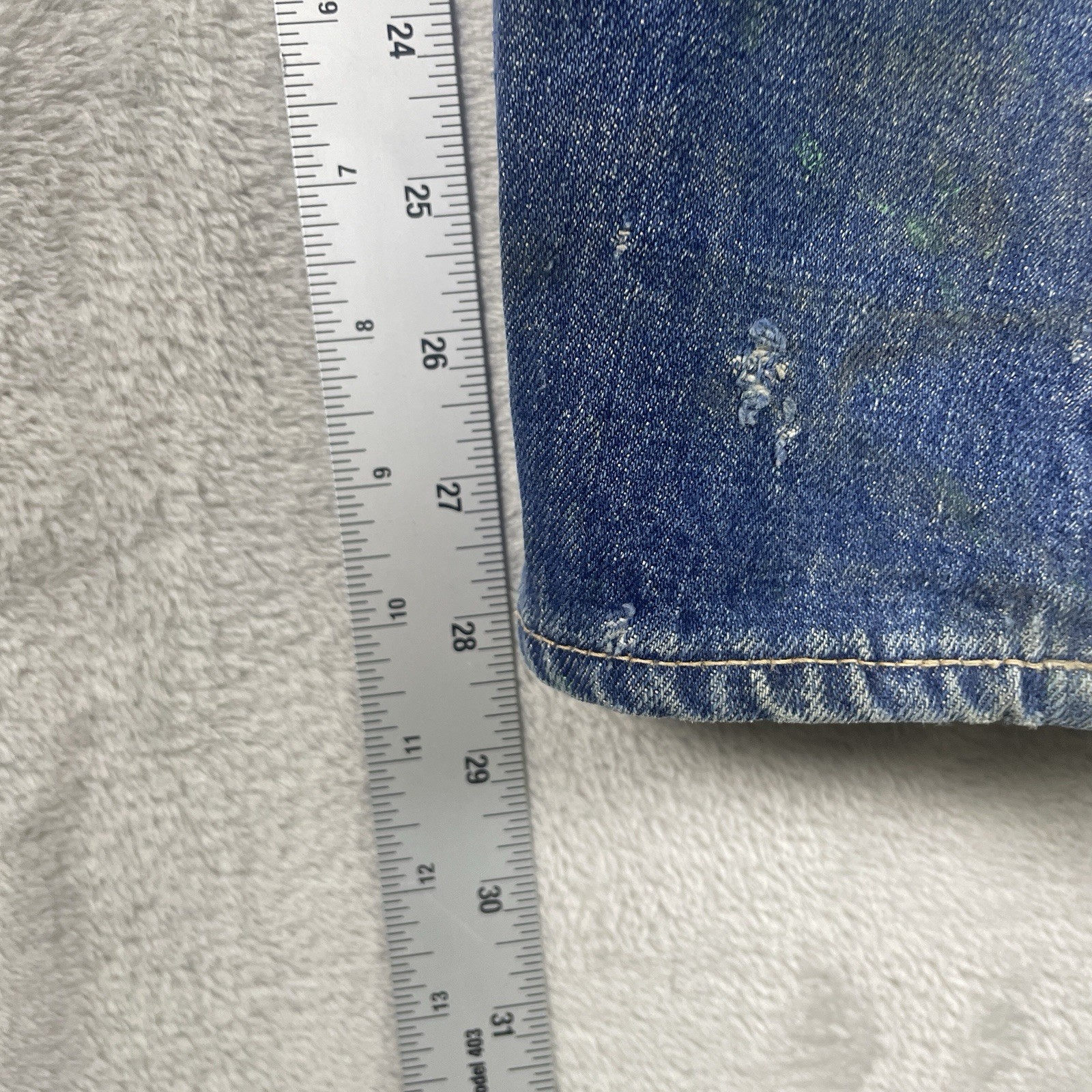 Vintage 50s Penneys Foremost Selvedge Denim Jeans Mens 32×28 Repaired 1950s Hole