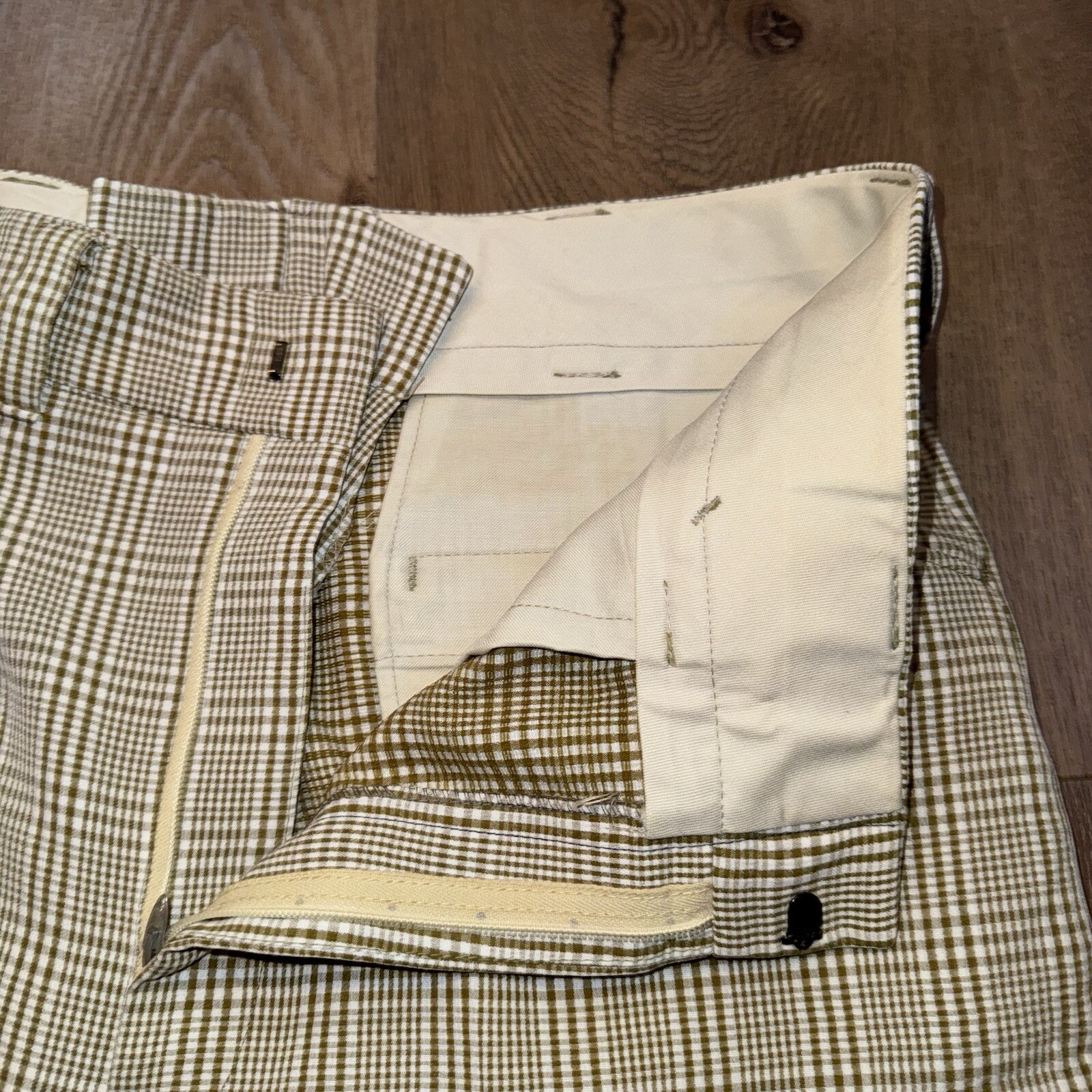 1960s Pants Mens Vtg 60s Madmen Rat pack Disco Plaid Polyester Mod MCM 35 27