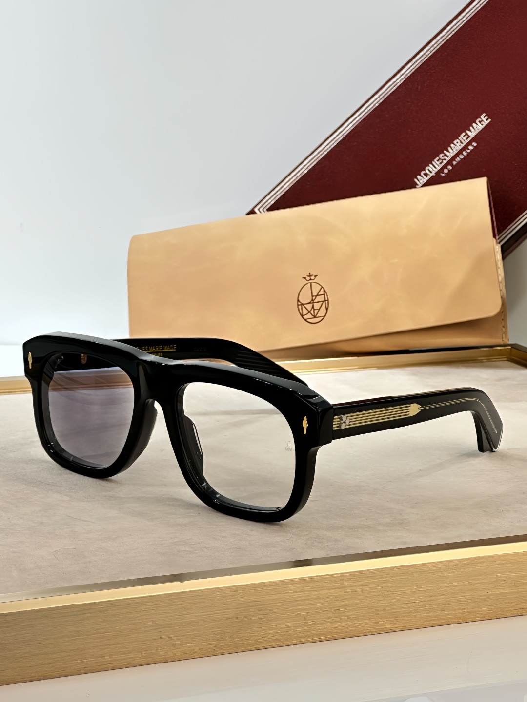 Unisex YVES JMM Square Sunglasses Clear Frame Gray Lenses JMM