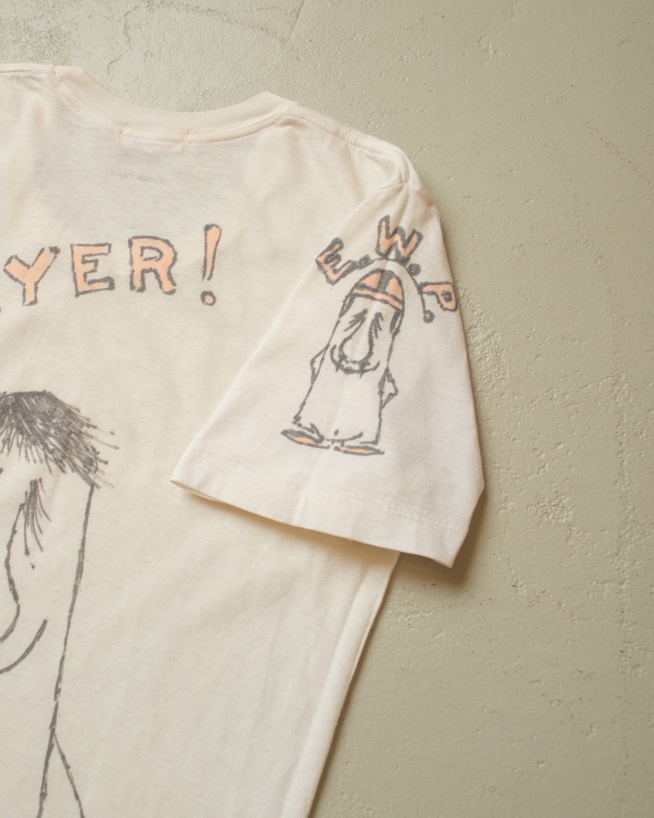 1950s/60s Handpainted Unworn Thayer Fraternity T Shirt White Vintage Americana M
