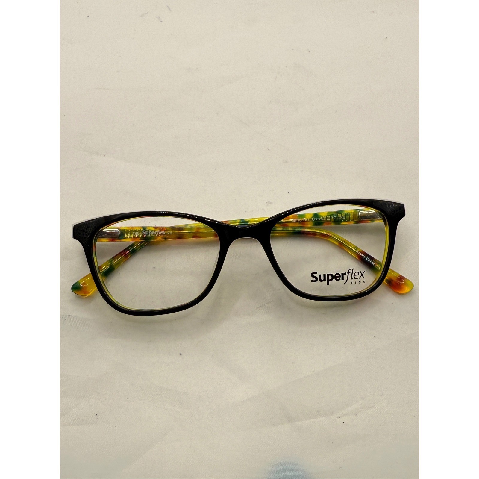 Superflex Kids Eyeglasses Black Multicolor Frames SFK-181 C1 47-17-130