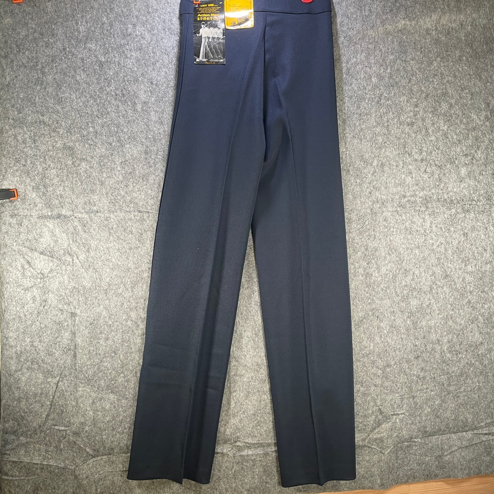 Vintage 70s Angels Flight Tobias Kotzin Blue Suit Disco Dress Pants 27×34 USA