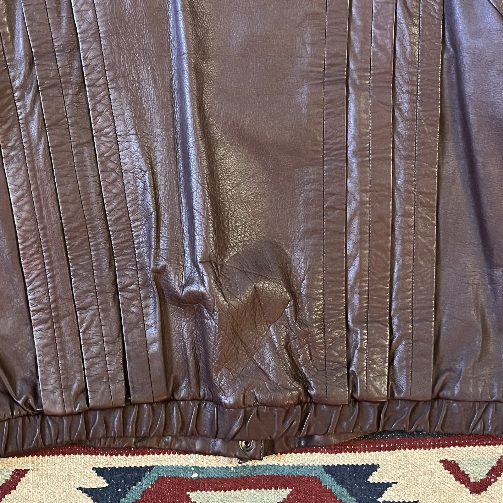 Vintage 80s Leather Jacket Women’s Size 22.5 Winks Lane Brown Zip Up