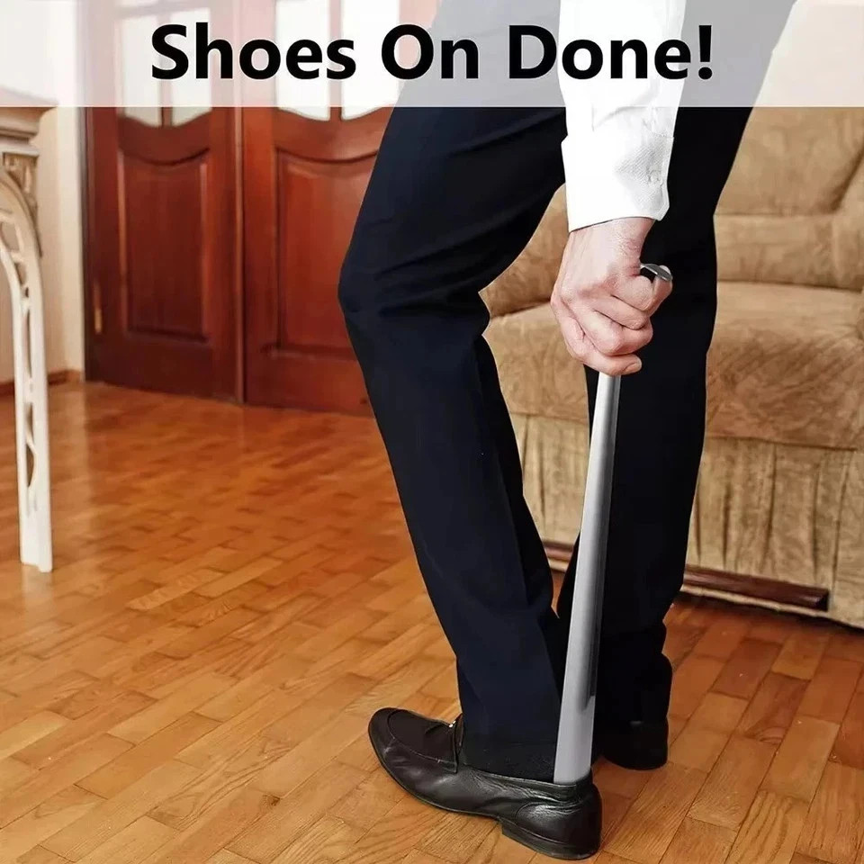 22in Extra Long Handle Shoe Horn Stainless Steel Metal Shoes Remover Shoehorn US