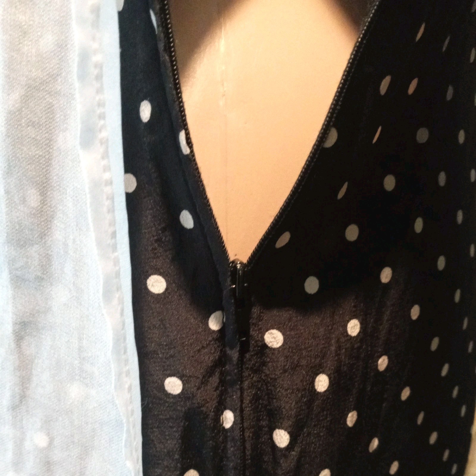 Vintage Genny Silk Dress Made In Italy Polka Dot 34″C 28W Black & White Size S/M