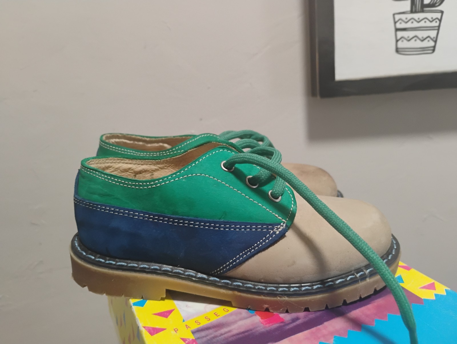 Vintage Kids Shoes Suede Leather Nordstrom Made In Italy RARE Size 25 US 8.5