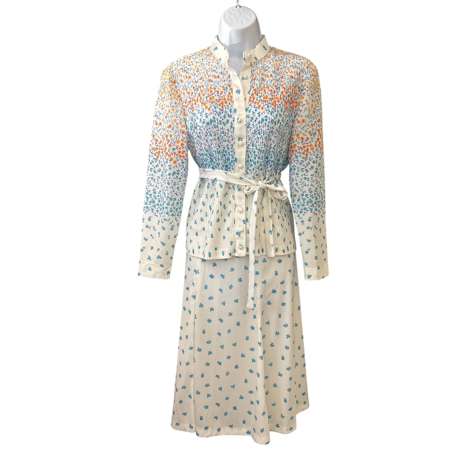Vintage Hal Ferman Floral Skirt Set Cottagecore Grannycore Modest 2 Piece Oufit