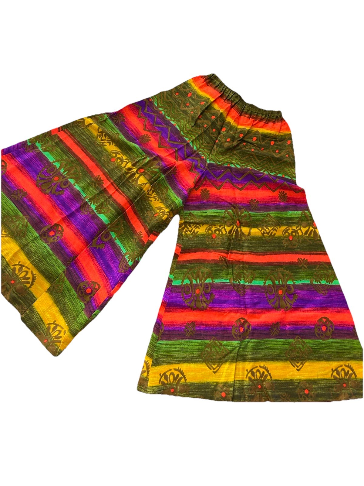 AMAZING Vtg 60s 70s ALICE Of California Wide Pants palazzo Hawaii Barkcloth S/M