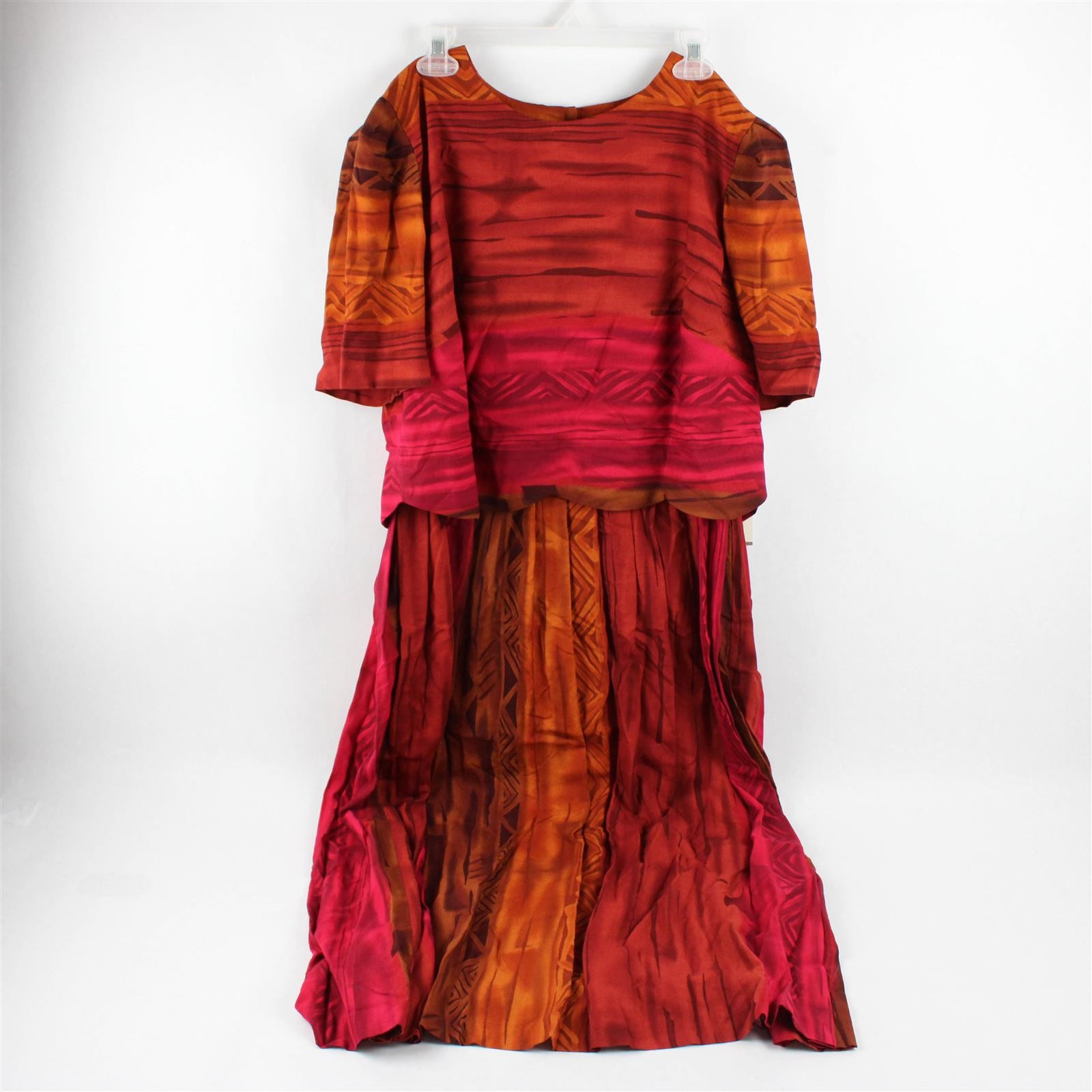 Vintage NWT S.L. Fashions Women’s 14 Orange Lounge Short Sleeve Shirt Dress