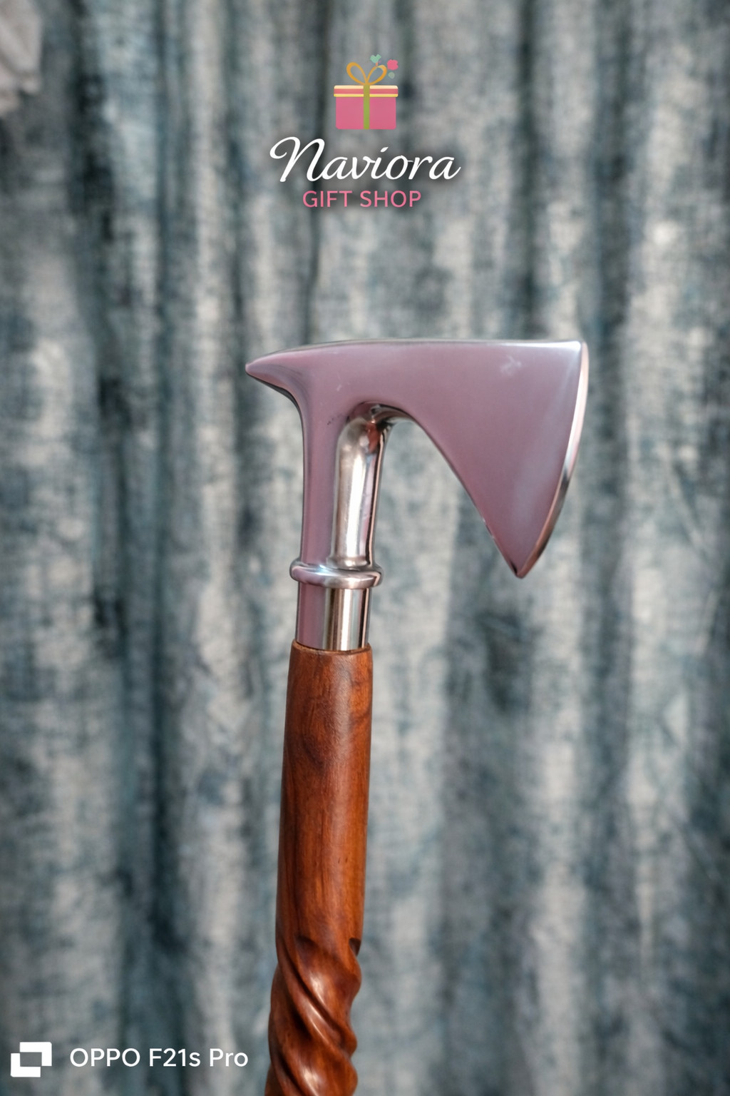 Handcrafted Axe Head Walking Cane | Vintage Gentleman Style