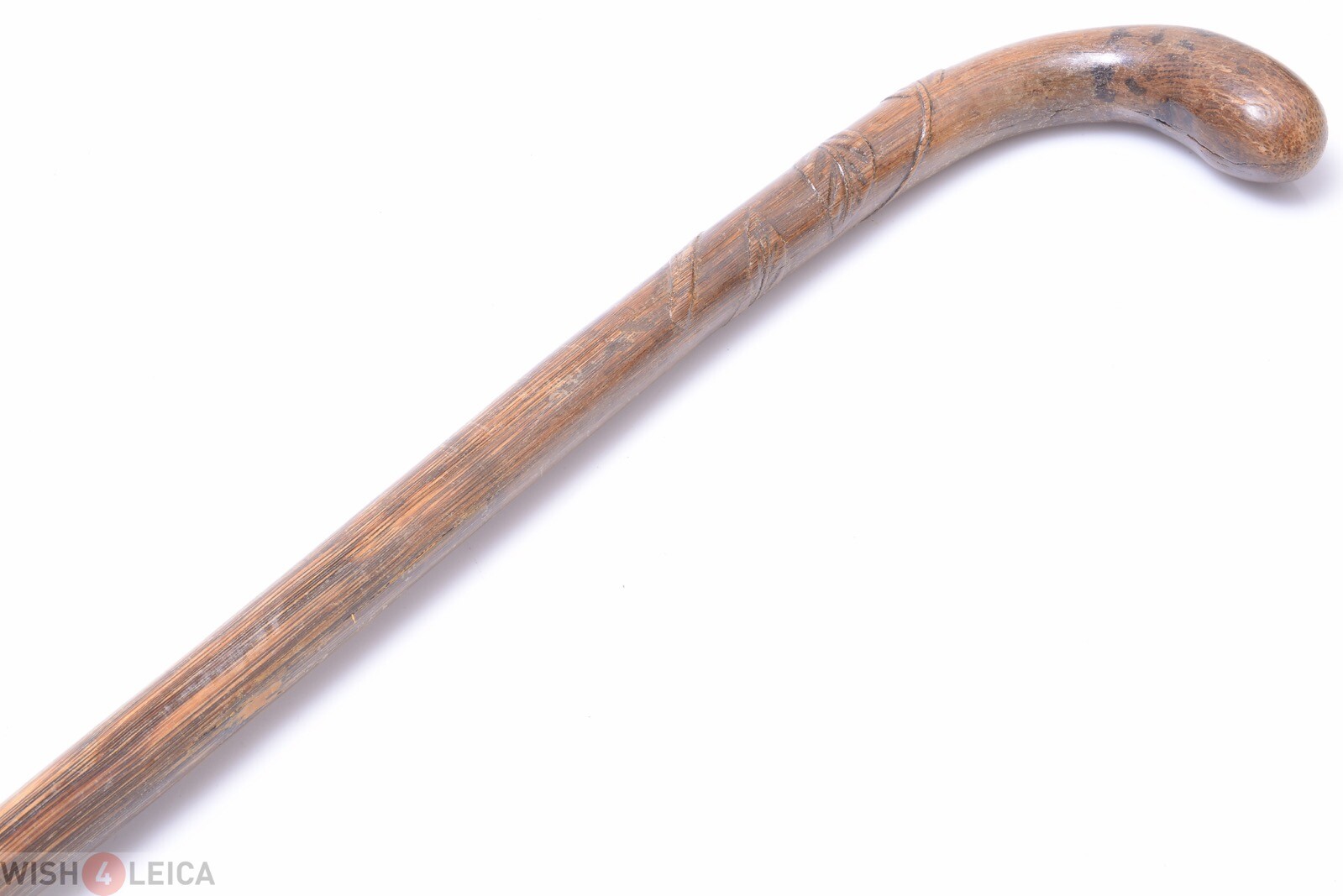 ✅ ANTIQUE CANE WALKING STICK DROP SHAPED HANDLE NICE FLORAL LEAF DESIGN