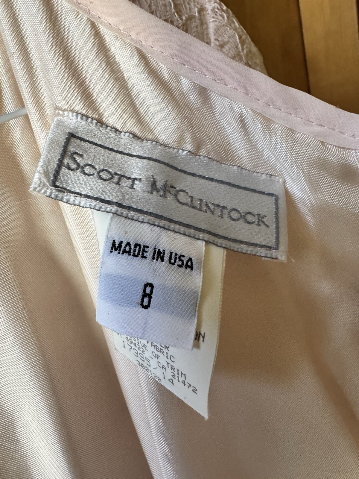 Women’s Vintage Scott McClintock Blush Pink Dress Lace Size 8 Prom Cocktail EUC