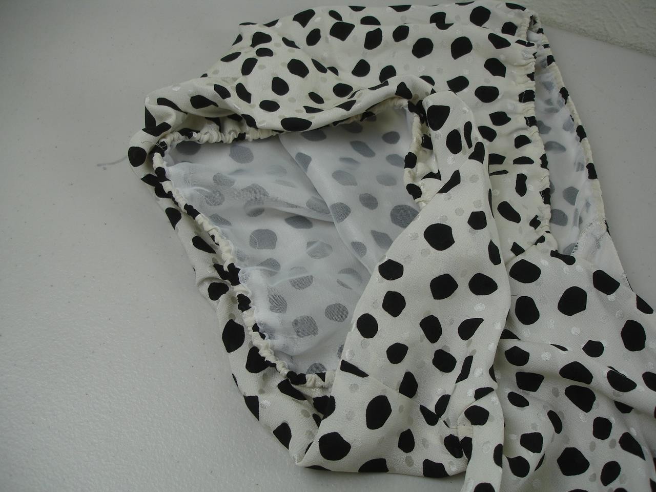 Women’s 8 Vtg 1990’s Balenciaga Paris 100% Silk Dress Black White Polka-Dot Long
