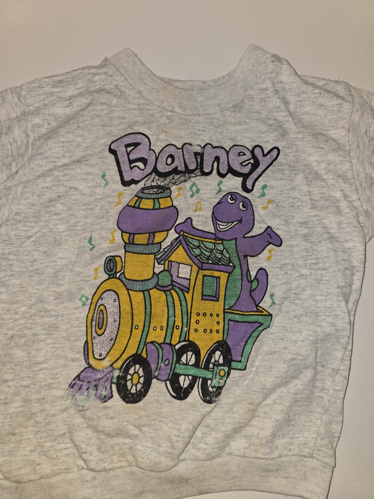 1992 Vintage Barney White Sweater Kids Size 4T #71