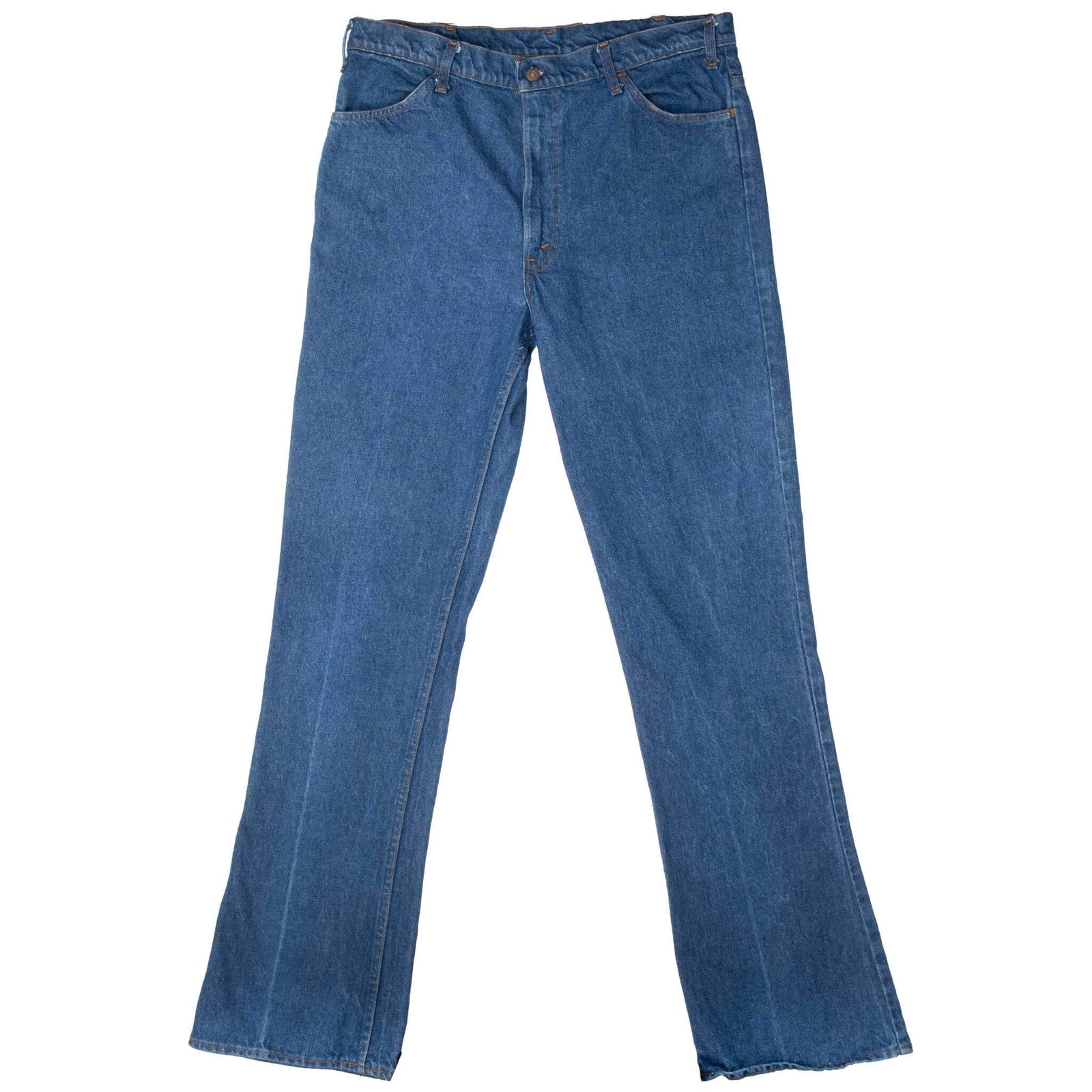 VINTAGE LEVIS 517 ORANGE TAB BOOT CUT INDIGO JEANS 1970S 38X37 MADE IN USA