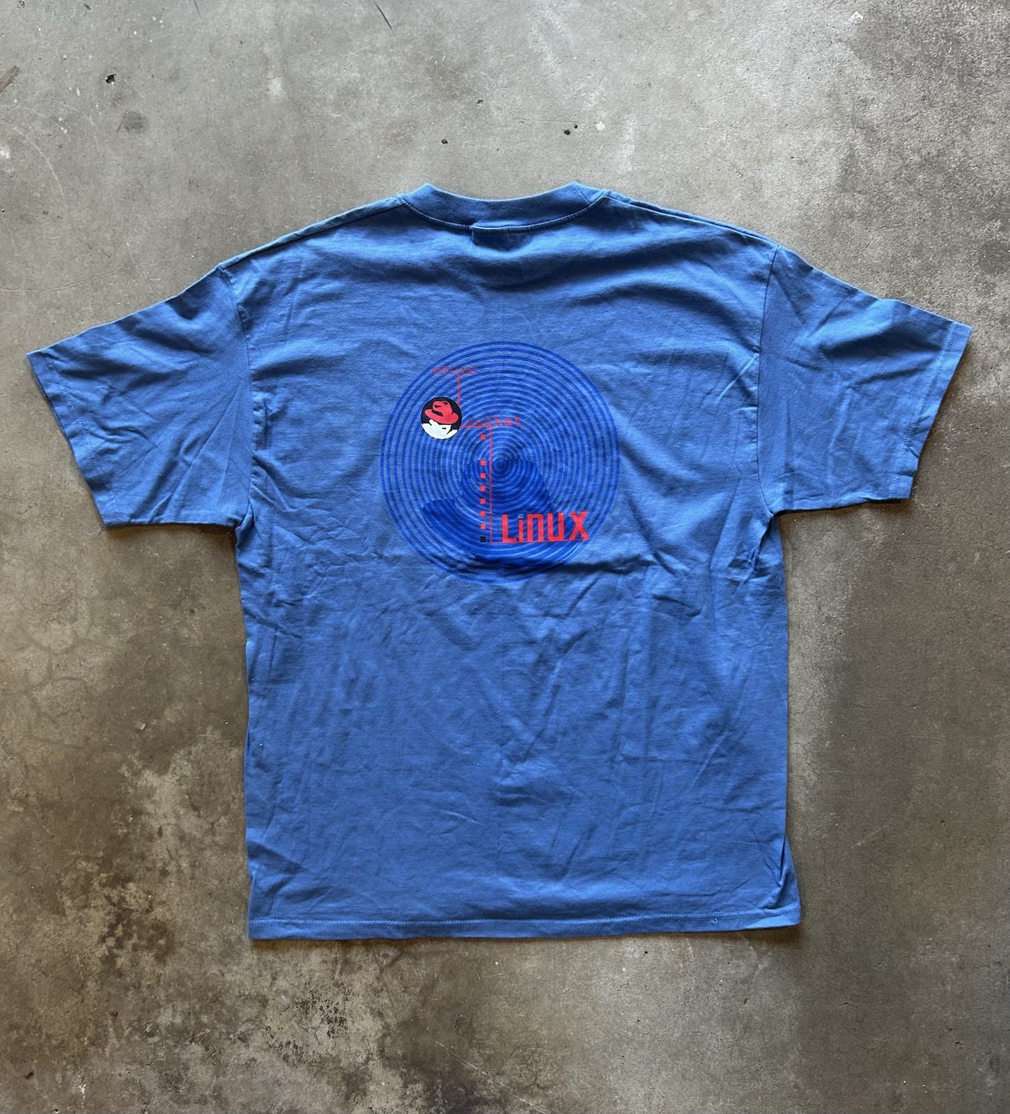 Vintage 90s Red Hat Linux T Shirt XL USA Hanes Beefy Tech Software