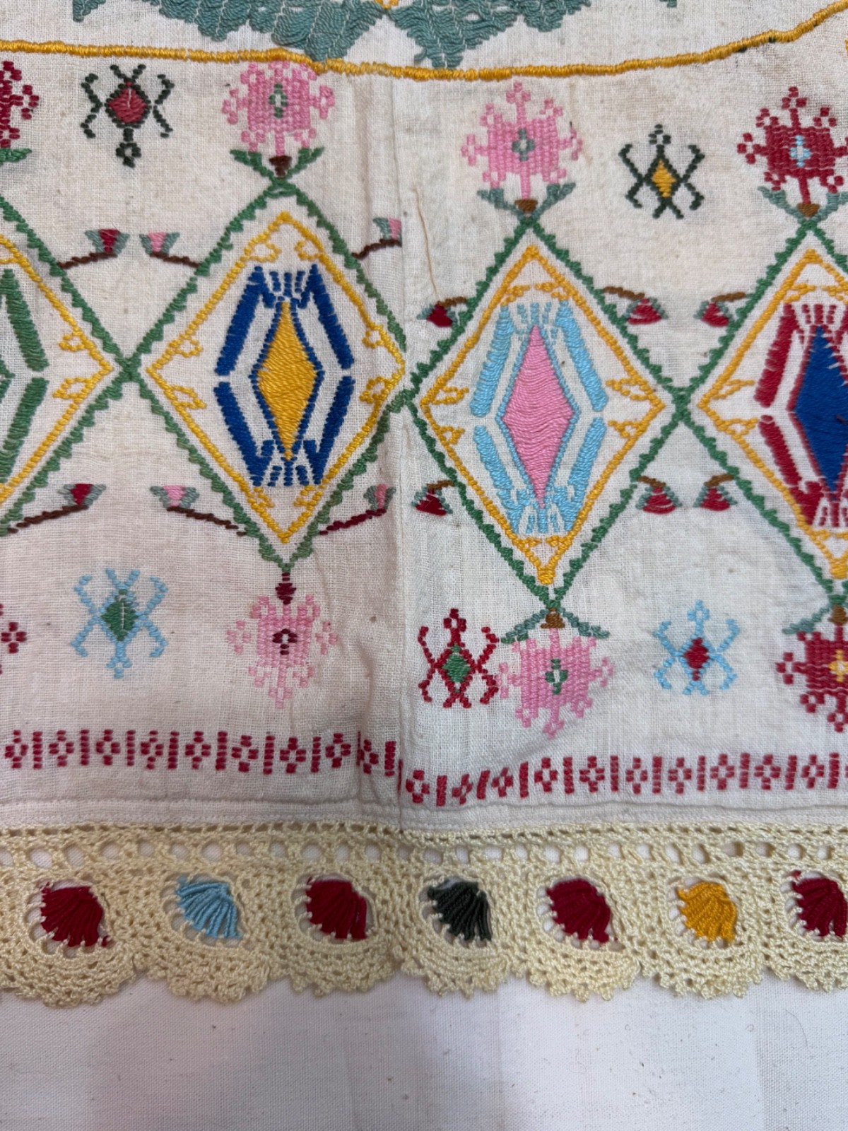 Vintage Beautiful Hand Silk Embroidered Head Cape 71×64 Cm
