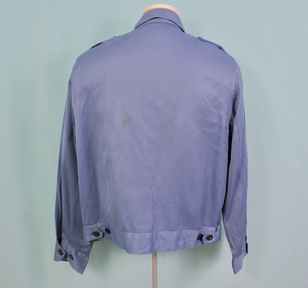Men’s VTG 60s ToppMaster Blue Work Jacket Sz 42 1960s Rayon Blend