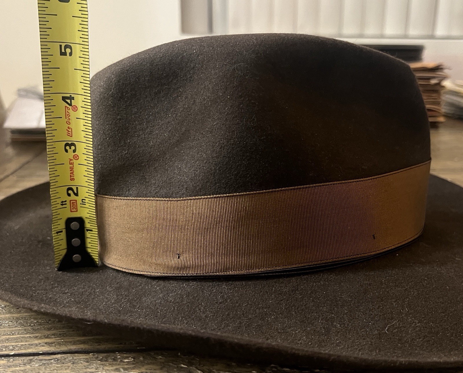 Vintage Borsalino Qualità Superiore Fur Felt Fedora 7 5/8 Brown Italy
