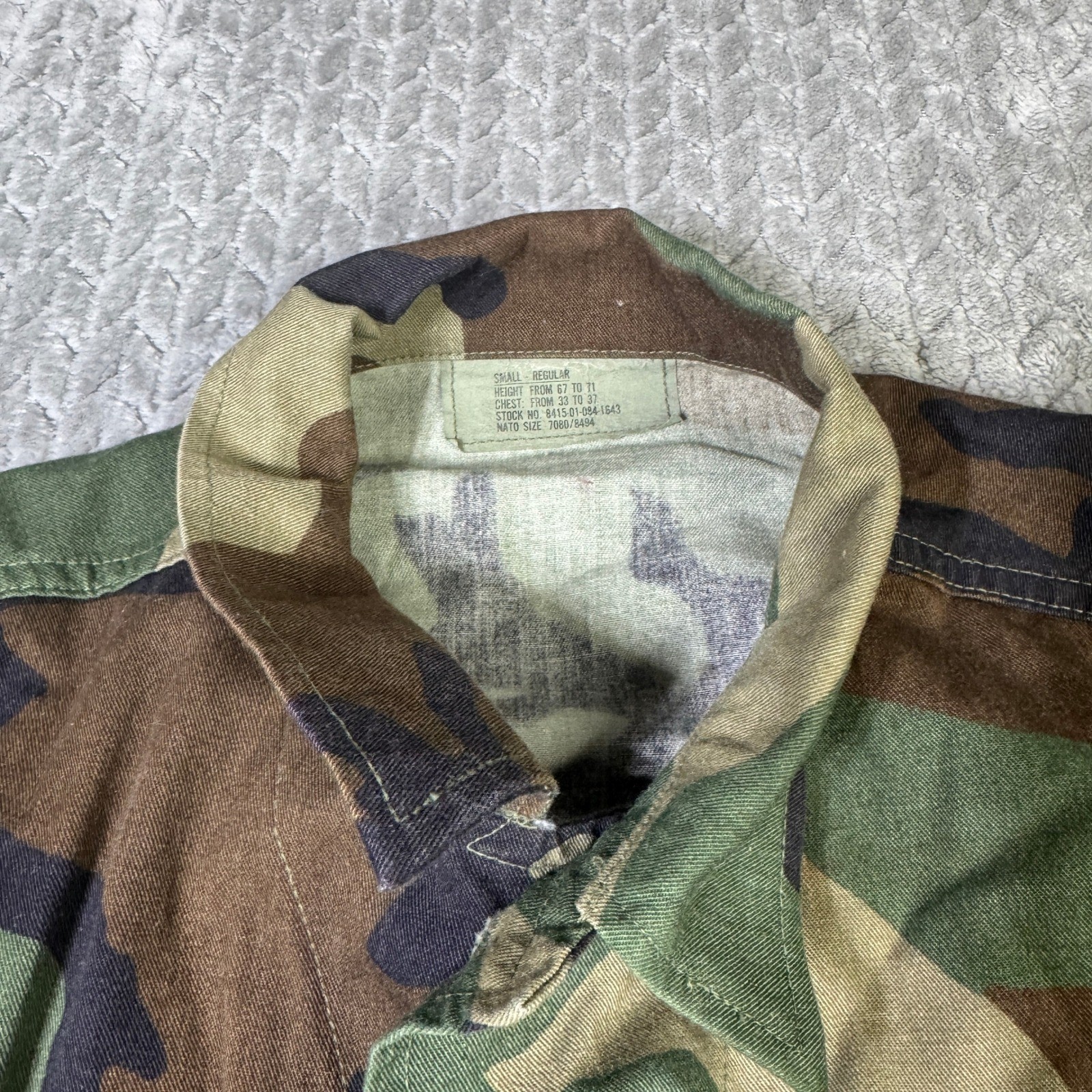Vintage US Army Woodland Camo BDU Field Jacket Coat Military Issue Camouflage