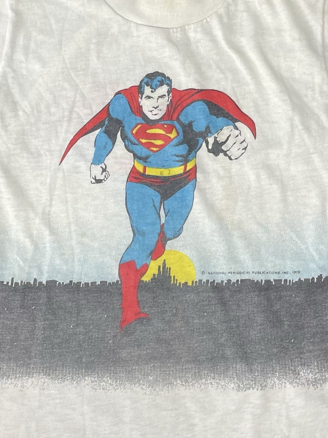 Vintage RARE 1975 Superman 2 Sided Toddler Kids Shirt Size 14- Made In USA