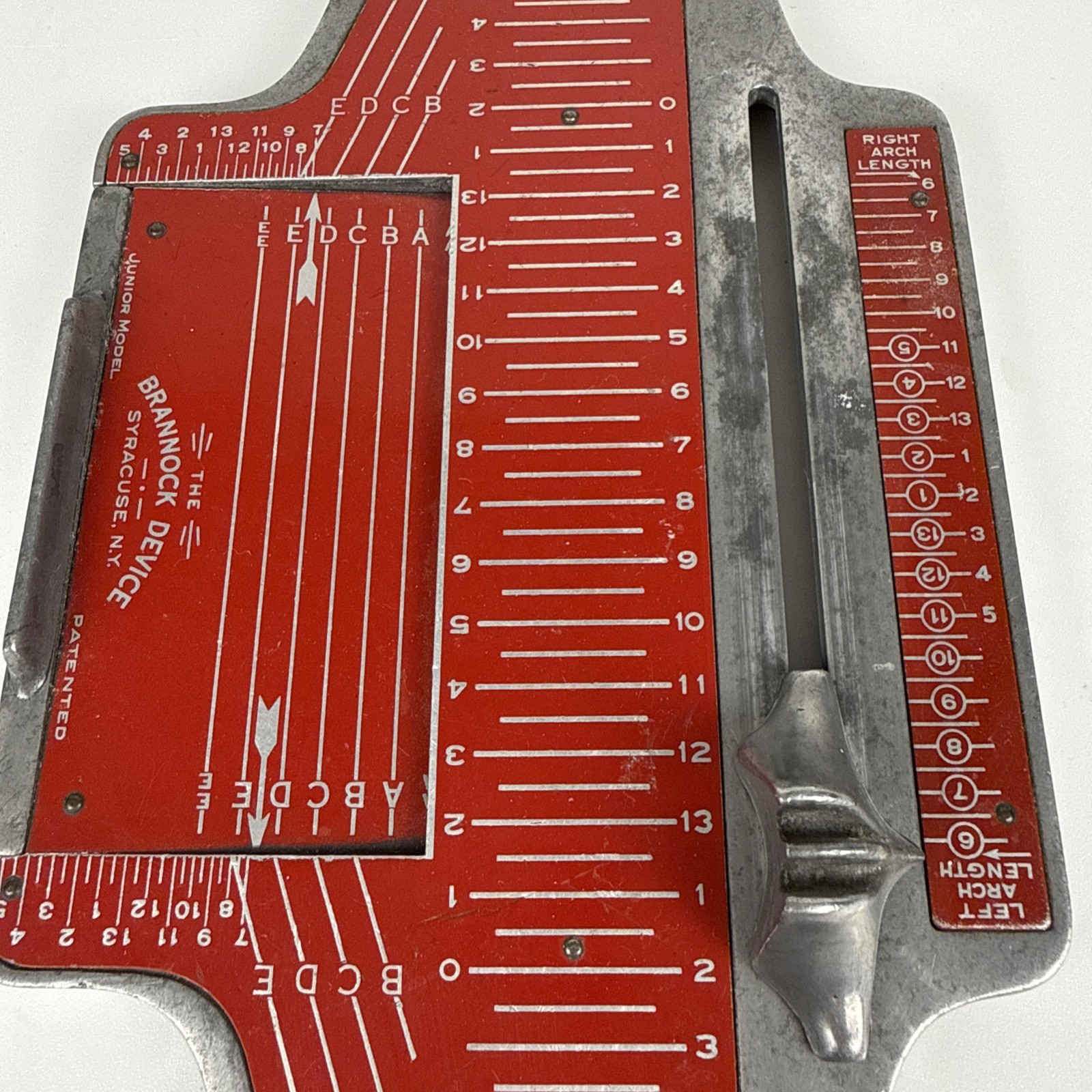 Vintage Dr Posner Shoes Brannock Device Shoe Sizer Metal Measure Scale Red