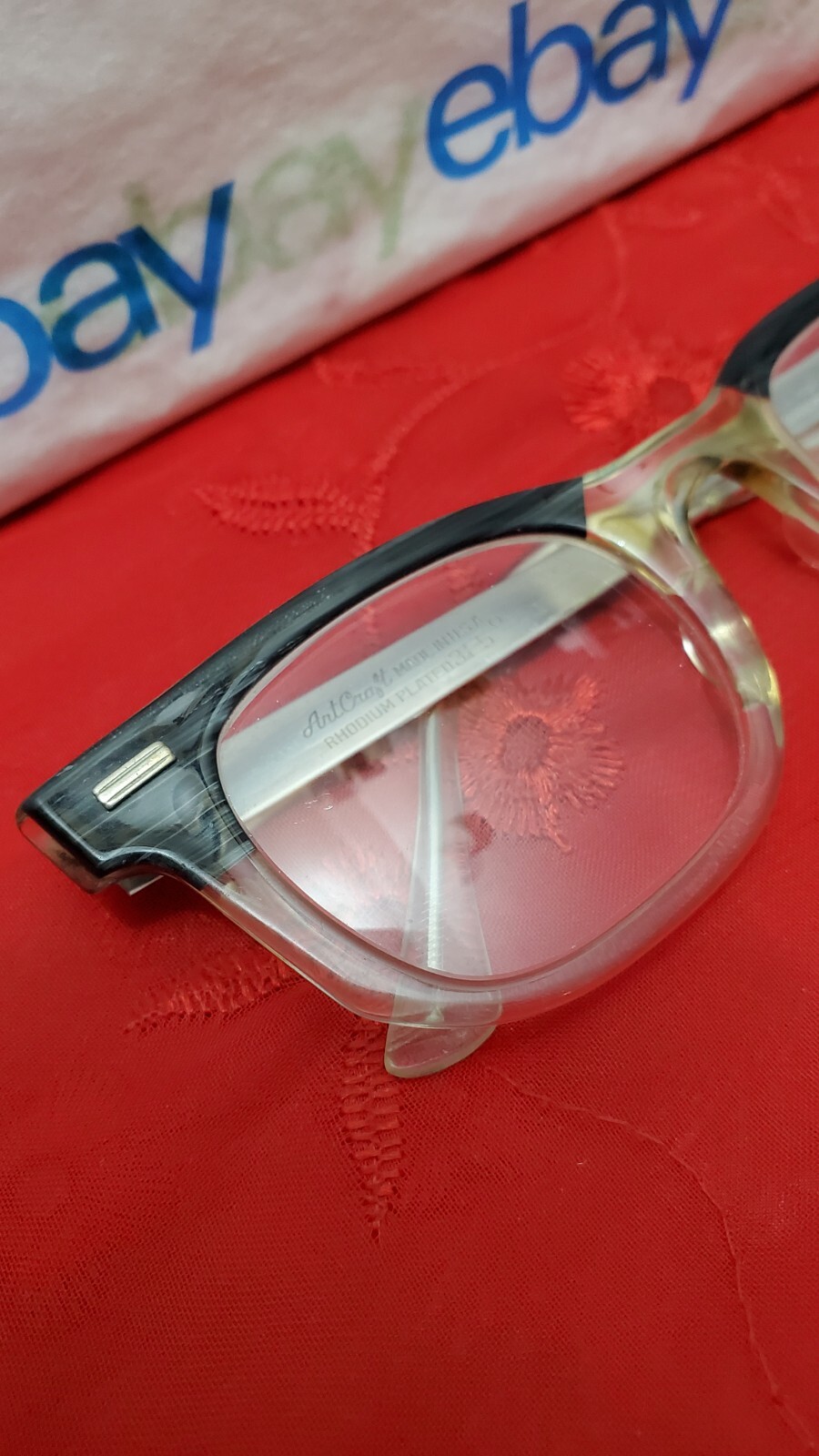 Vintage Artcraft Rhodium Plateed 3¾-5 Eyeglasses “Frames Only” – Rx Unknown -USA