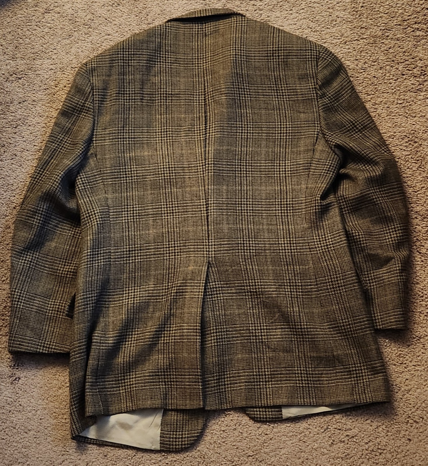 Vintage Brooks Brothers Sport Coat 40R Made In USA Glen Plaid Wool Blazer Brown