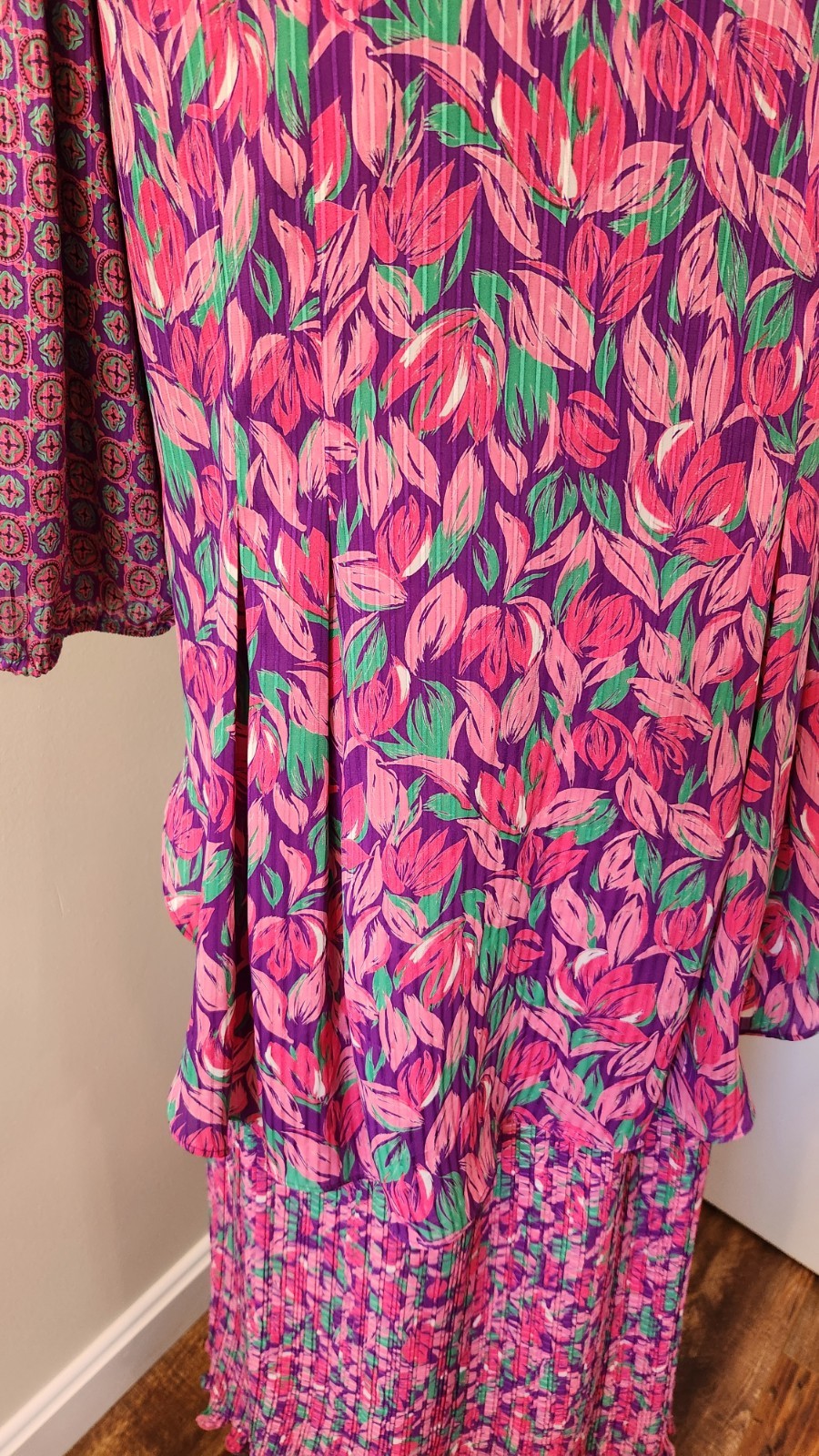 Diane Freis Vintage Georgette Co-Ord Dress Top Matching Skirt Size M /L