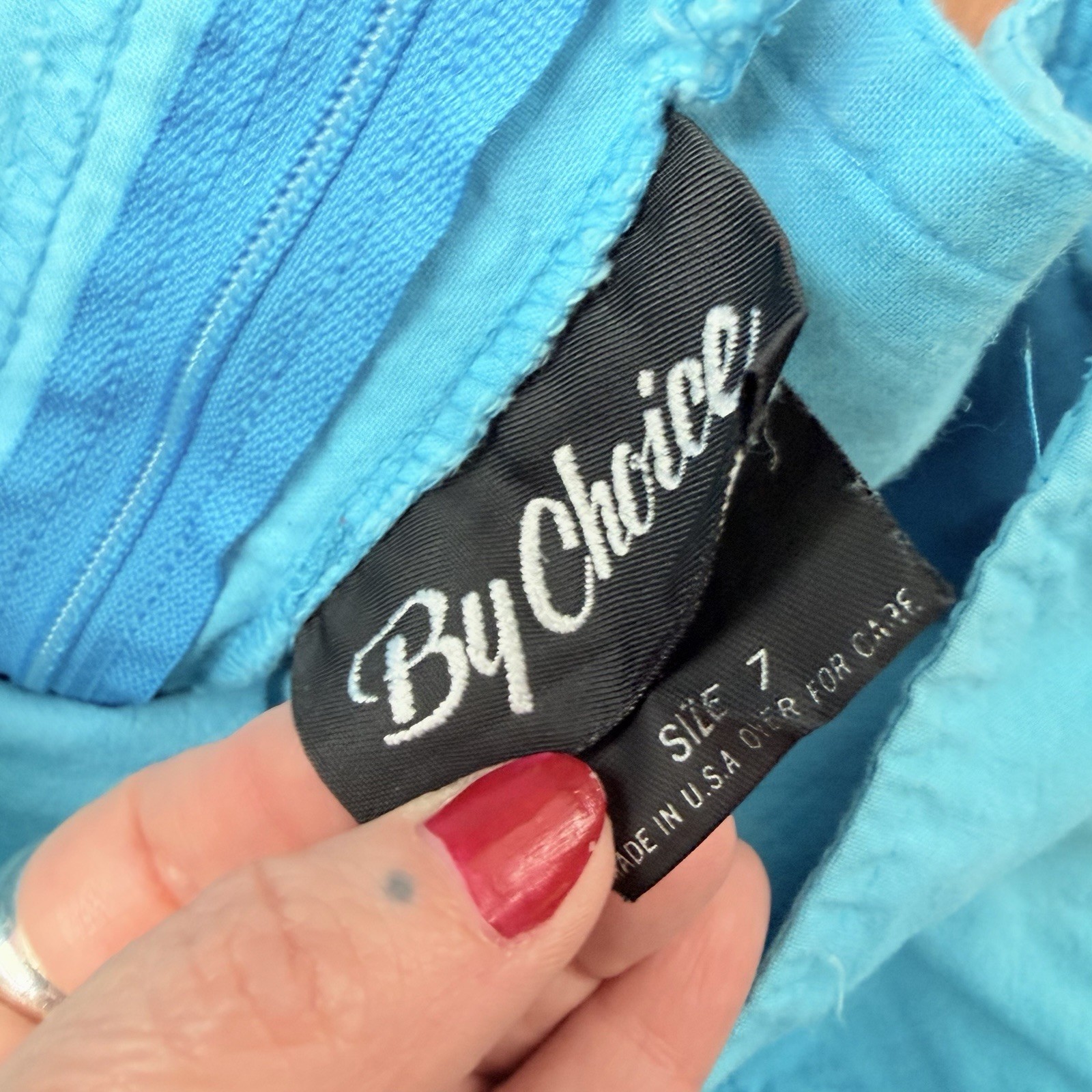 Vintage 80’s Tiered Ruffle Mini Skirt Turquoise Blue 7 Women’s