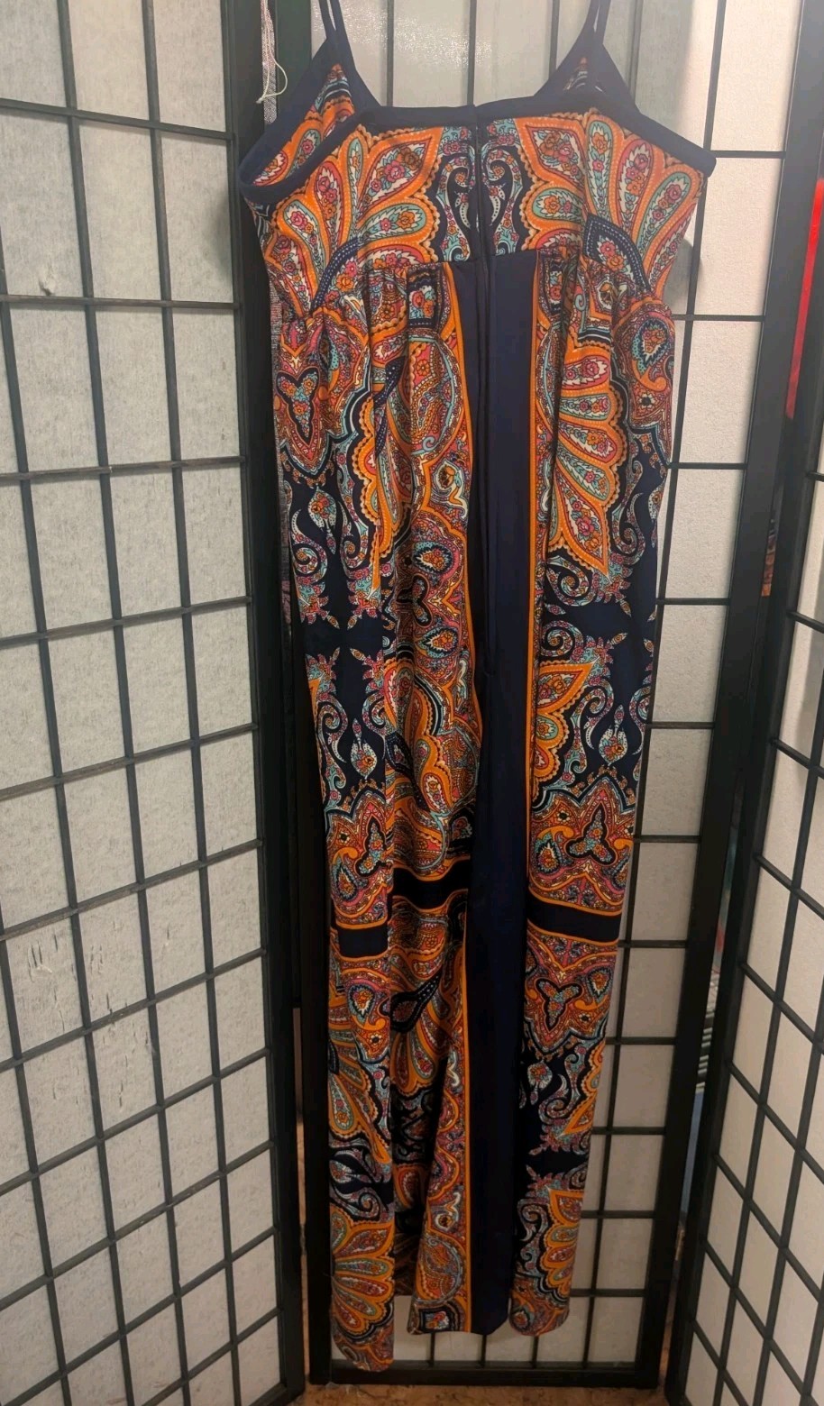 Vintage J Harlan 70s Maxi Dress Empire Waist Size M-L Psychedelic sundress boho