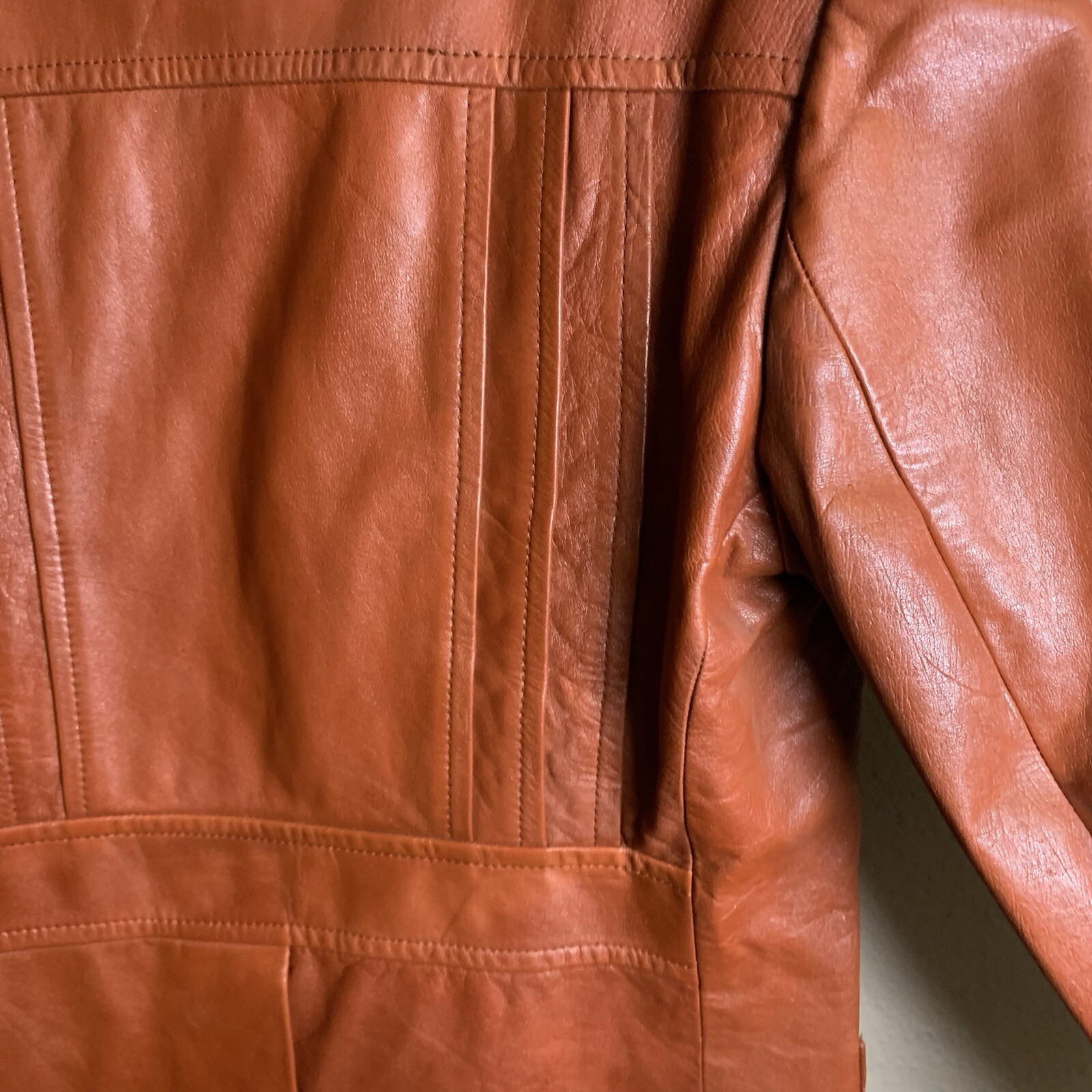 VTG Rue Royale By Nino Cerruti Mens Leather Jacket 44R Rust/Brown 70s Bob Dylan