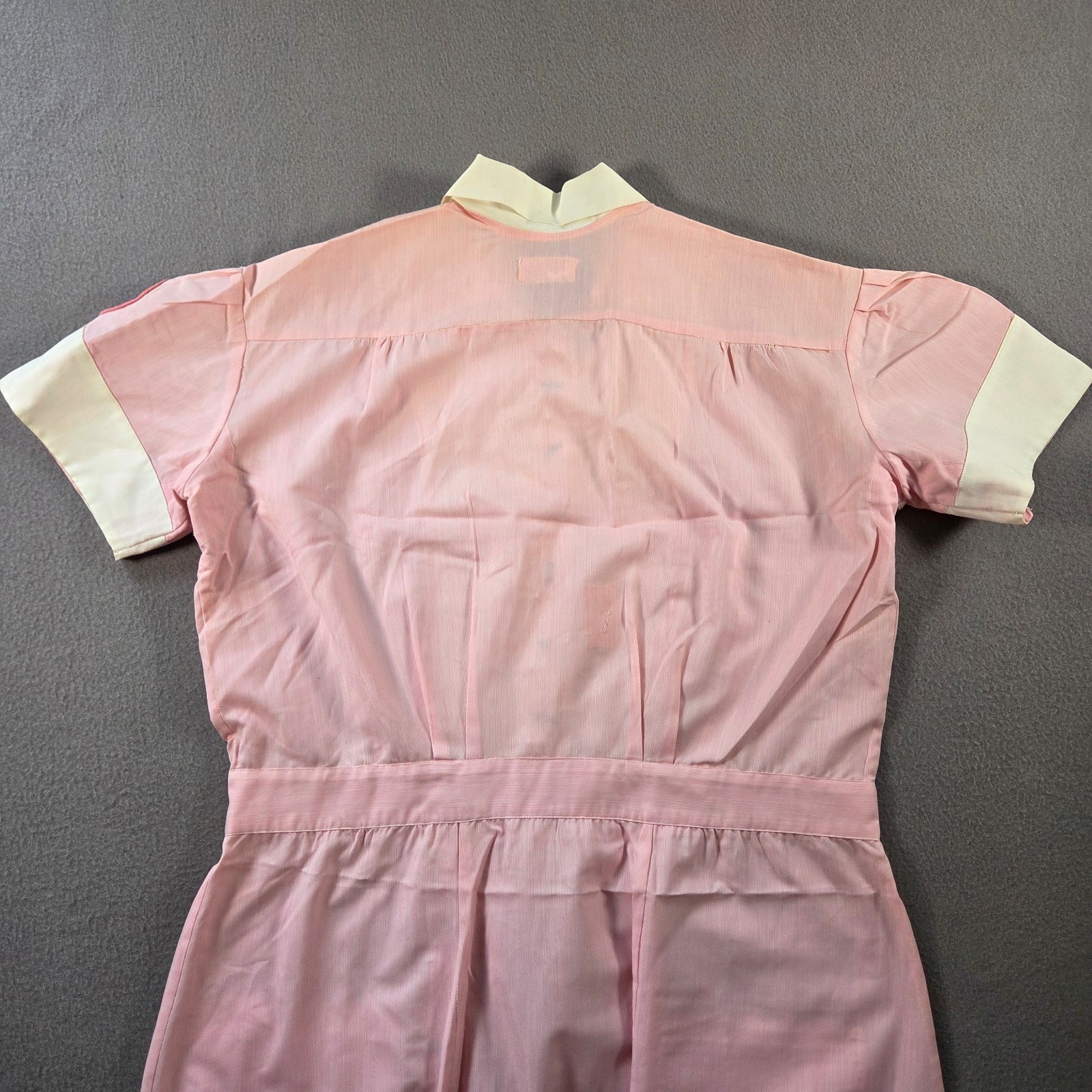 Vintage Nurse Uniform Womens XL 2XL Pink Dress Aldrich Sanforized 50s 60s