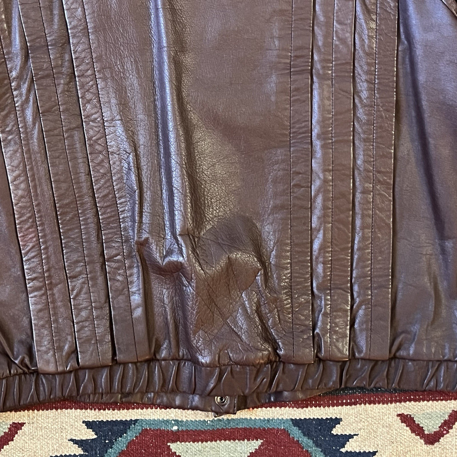 Vintage 80s Leather Jacket Women’s Size 22.5 Winks Lane Brown Zip Up