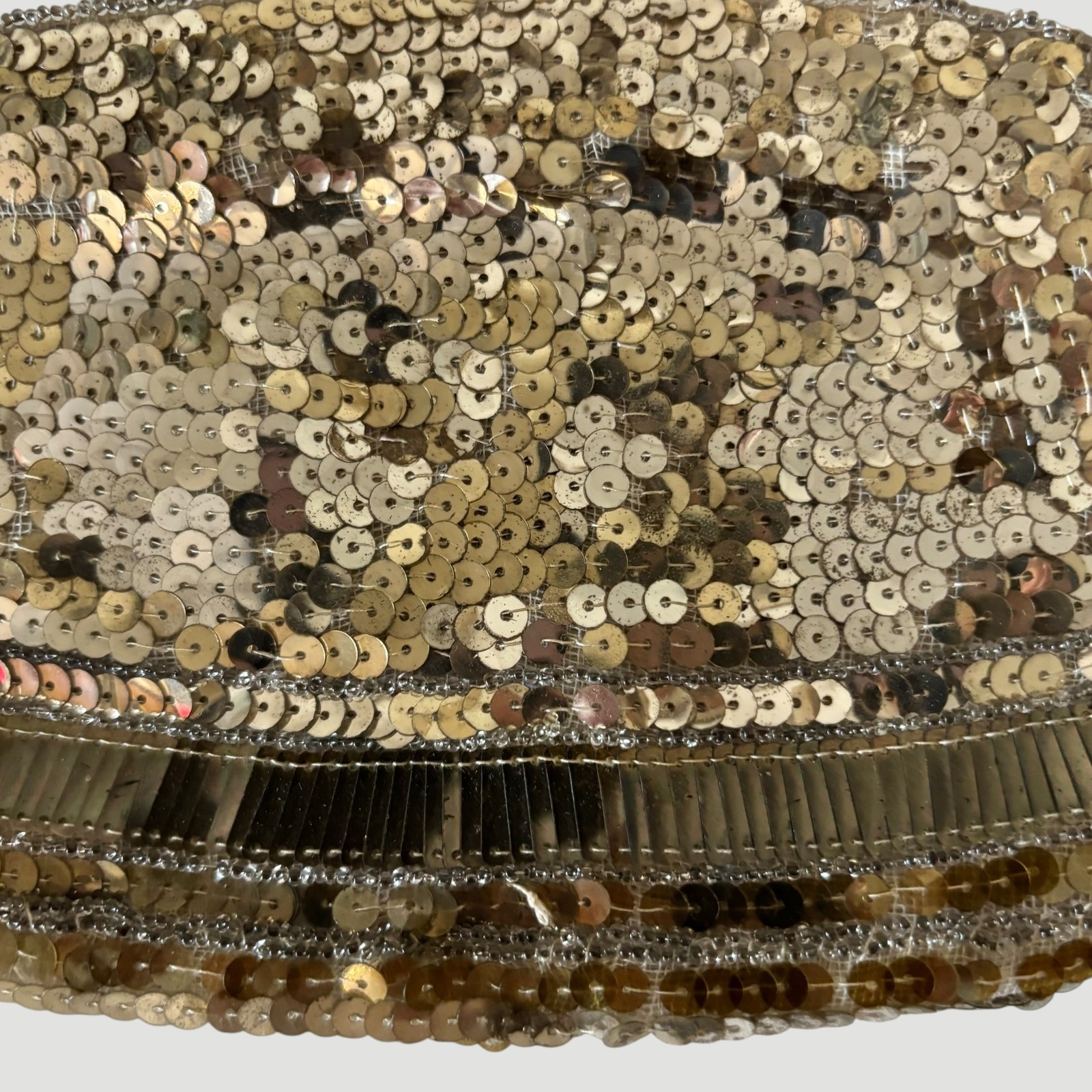 Vintage Art Deco Gold Sequin Evening Bag Made in Czechoslovakia