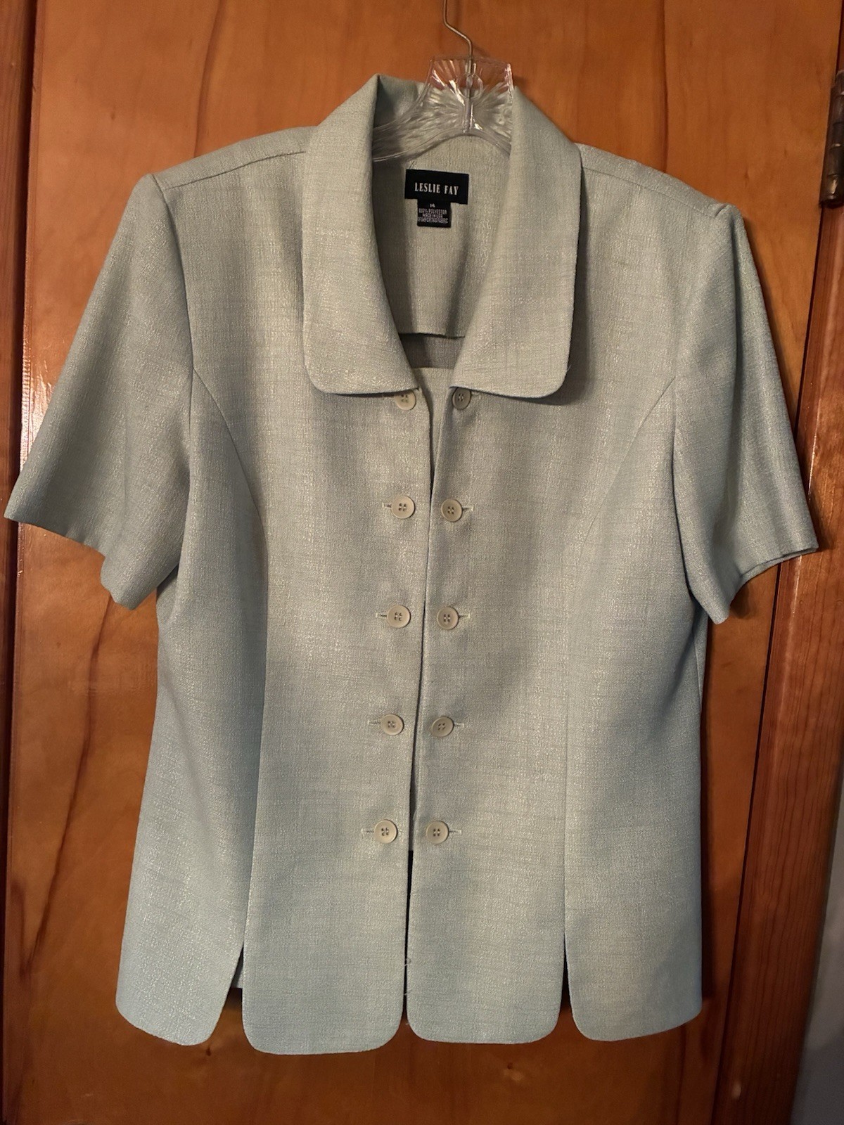 Vtg Leslie Fay 2pc Mint Green Jacket & Floral Pleated (Maxi) Skirt Size 14