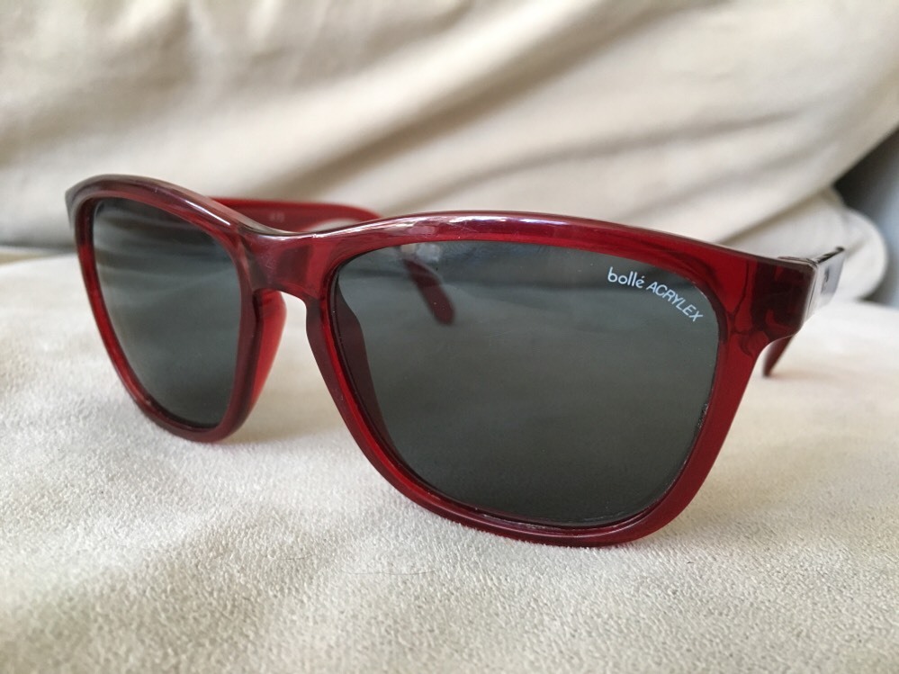 Vintage Bolle Acrylex Sunglasses 473 Red Clear Dark Smoke University of Utah