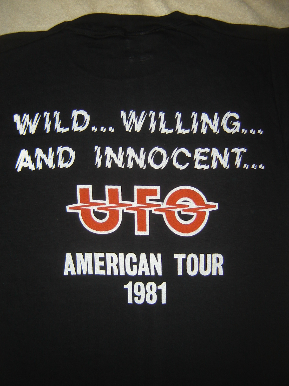 VINTAGE CONCERT T-SHIRT UFO 81 NEVER WORN NEVER WASHED WILD WILLING AND INNOCENT