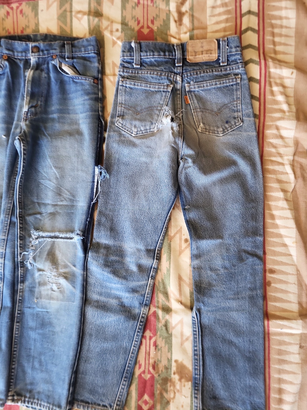 Lot of 4 Vintage 80s 90s Levi’s Jeans Kids Teens Made in USA Distressed Montana