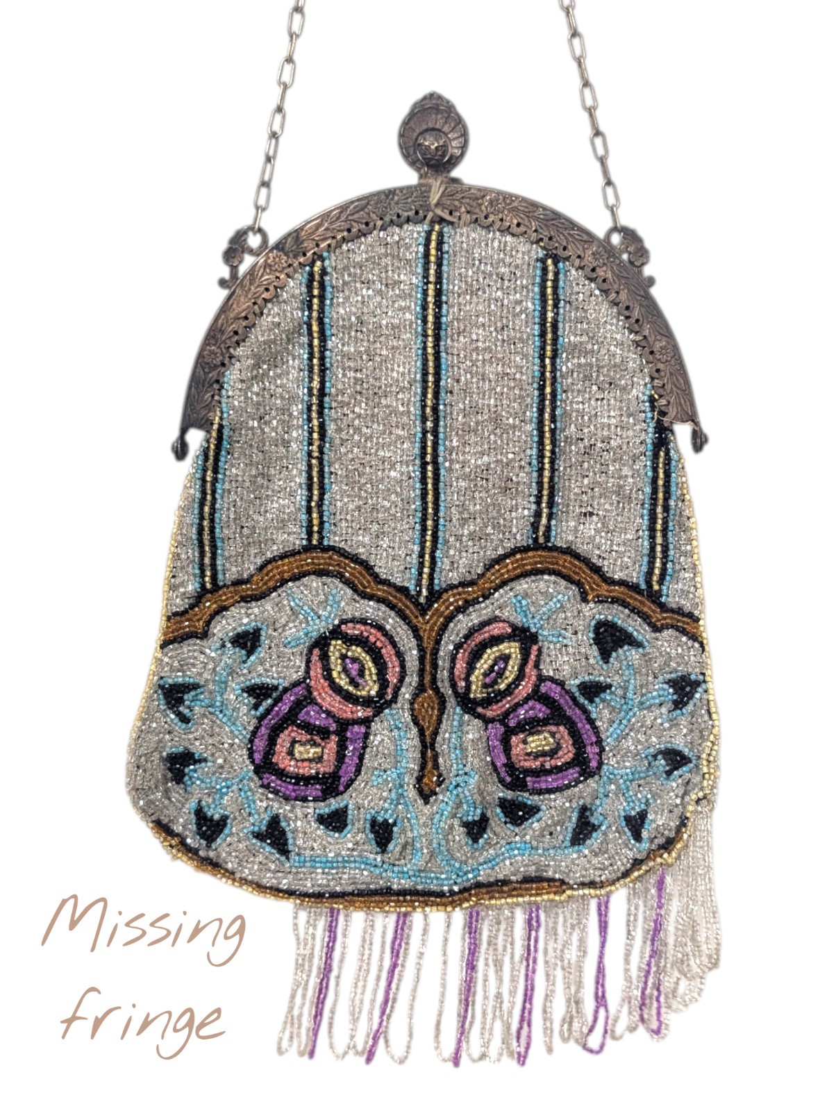 Vtg Art Deco Micro Beaded Purse Bag Daisy Victorian Lot 4 Celluloid Glass Pastel