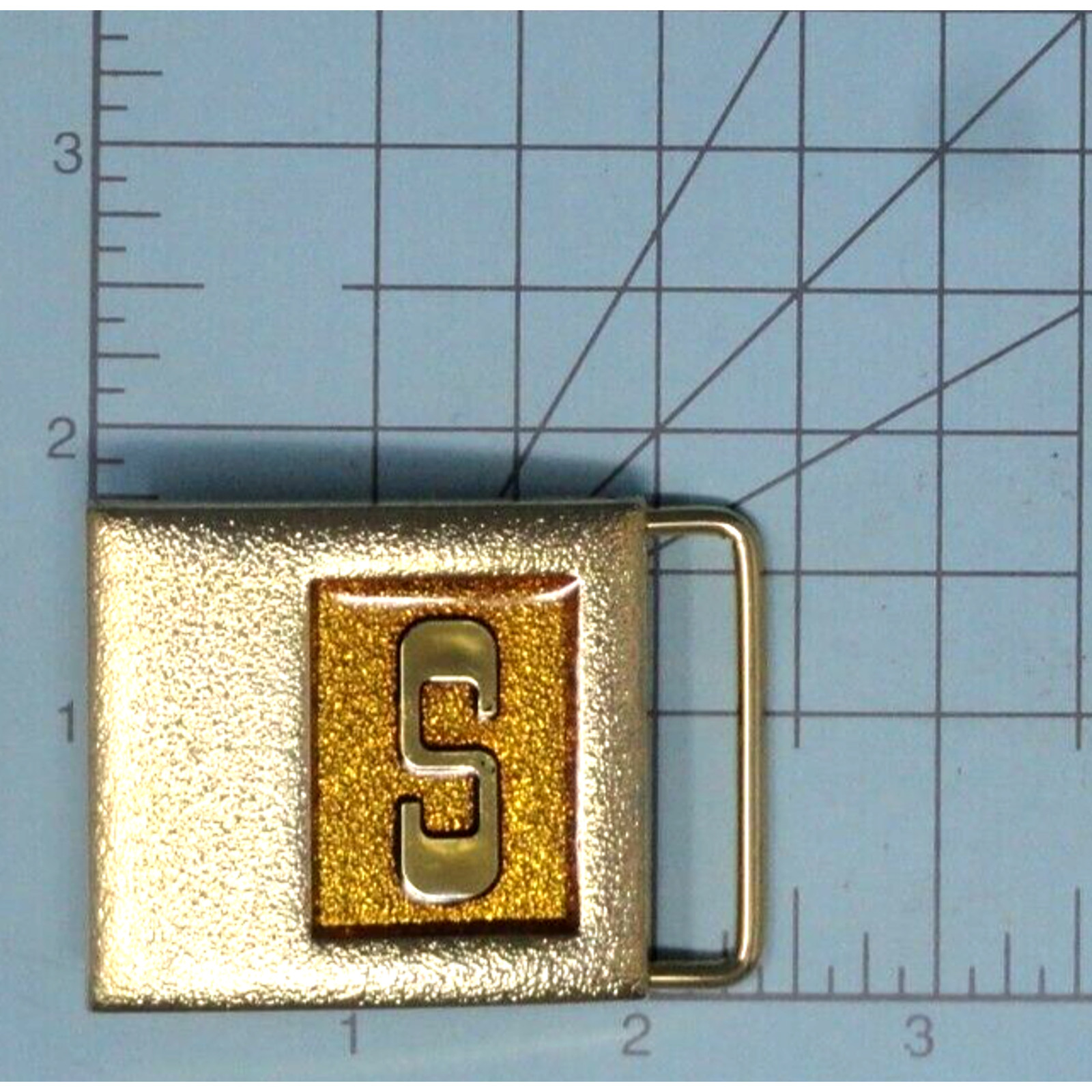 S Dress Belt Buckle Initial S Business Casual Monogram Vtg 80s Lee NY USA.TYC762